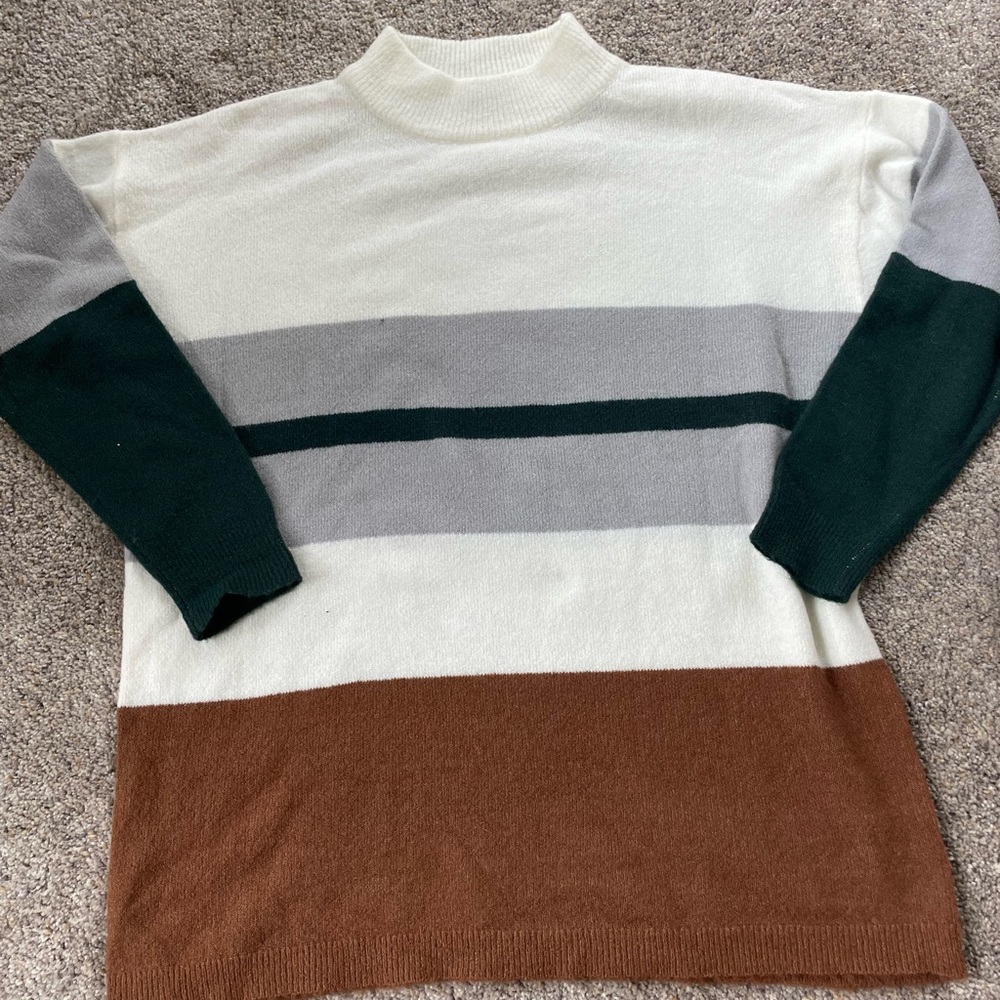 colorblock tunic sweater